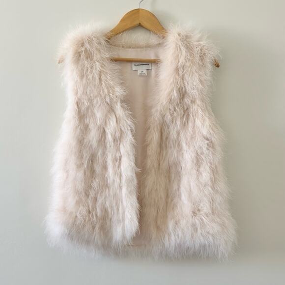 Club Monaco Light Pink Feather Party Vest Size Small - Picture 3 of 8